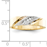 14k & Rhodium Men's Band (Trio) Mounting (No Stone Included)